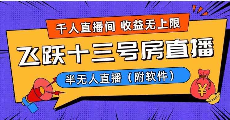 爆火飞跃十三号房半无人直播，一场直播上千人，日入过万！