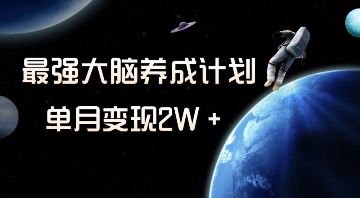 冷门虚拟项目，最强大脑养成计划，一个月变现2W＋