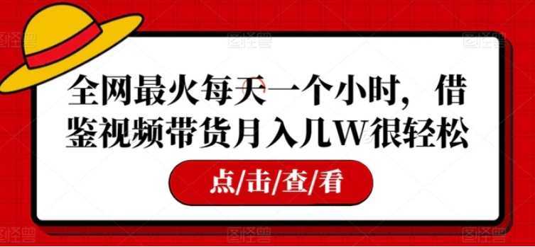 全网最火每天一个小时，借鉴视频带货月入几W很轻松【揭秘】