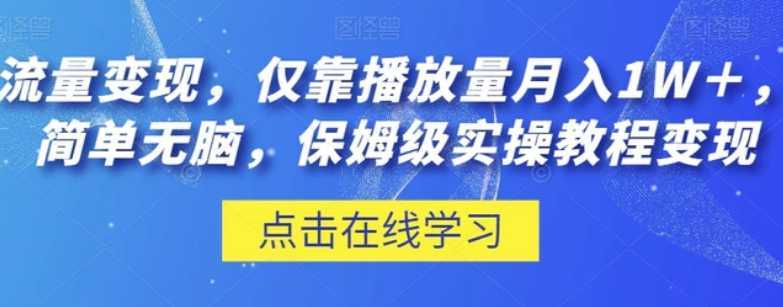 流量变现，仅靠播放量月入1W＋，简单无脑，保姆级实操教程【揭秘】