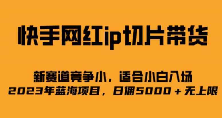 快手网红ip切片新赛道，竞争小，适合小白 2023蓝海项目