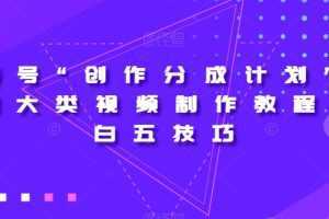 视频号“创作分成计划”2.0四大类视频制作教程+小白五技巧【揭秘】