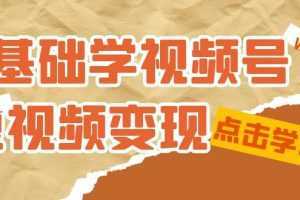 0基础学-视频号短视频变现：适合新人学习的短视频变现课