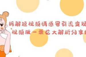 拆解短视频情感号引流变现项目,视频版一条龙大解析分享给你
