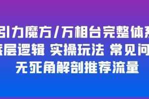 引力魔方/万相台完整体系 底层逻辑 实操玩法 常见问题 无死角解剖推荐流量