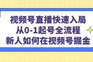 视频号直播快速入局：从0-1起号全流程，新人如何在视频号掘金