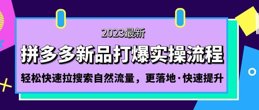 拼多多-新品打爆实操流程:轻松快速拉搜索自然流量,更落地·快速提升!
