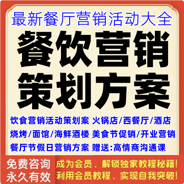 餐饮方案烧烤海鲜酒楼餐厅饮食火锅创意美食销售活动计划