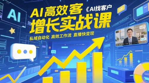 AI高效获客增长实战课,AI找客户 私域自动化 高效工作流 直播快变现