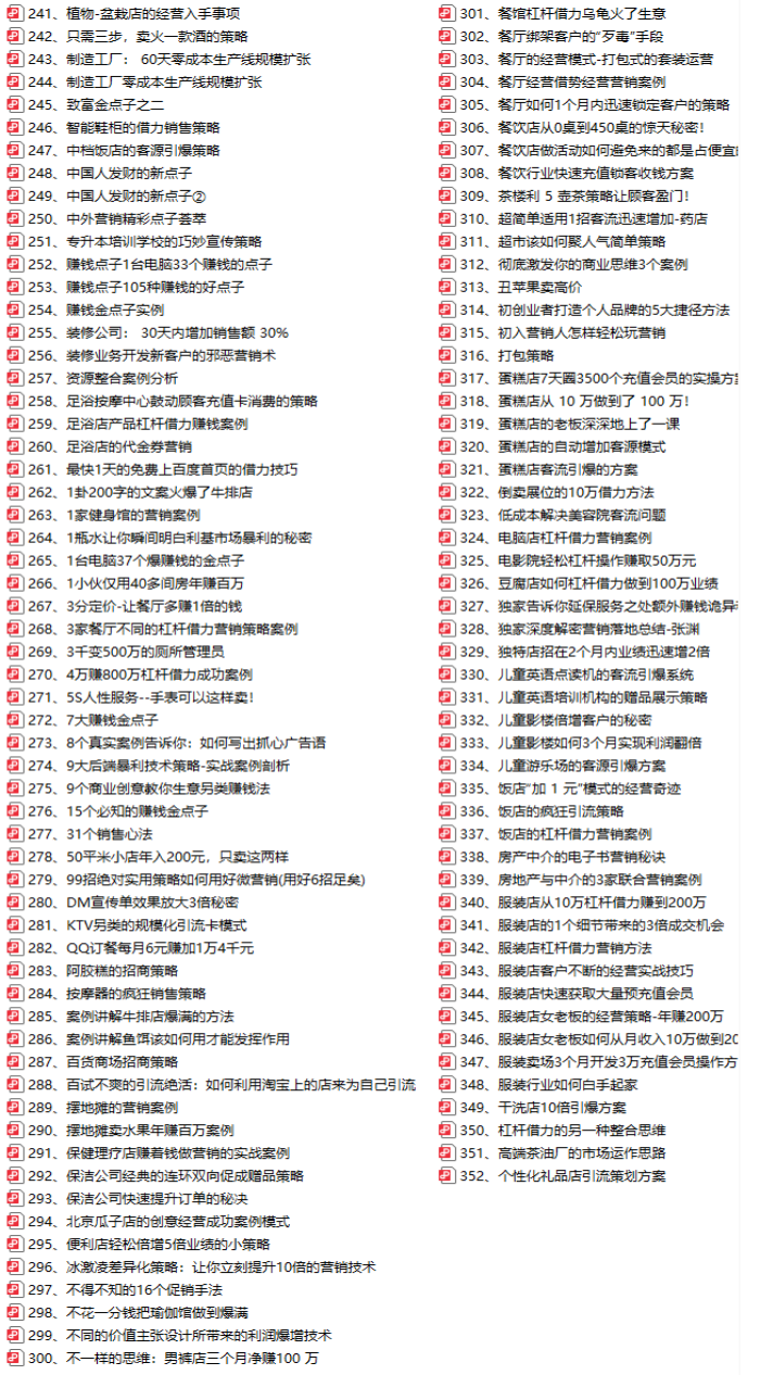 全行业352个营销金点子