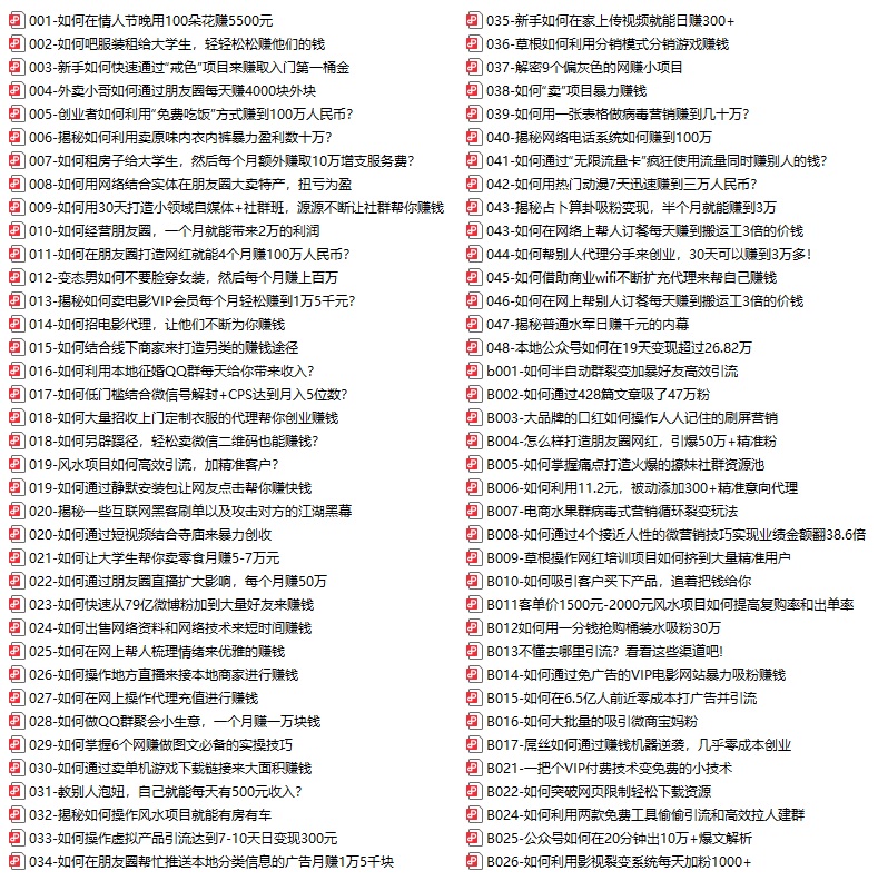 70个快速赚钱金点子