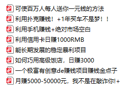 快速赚钱项目合集