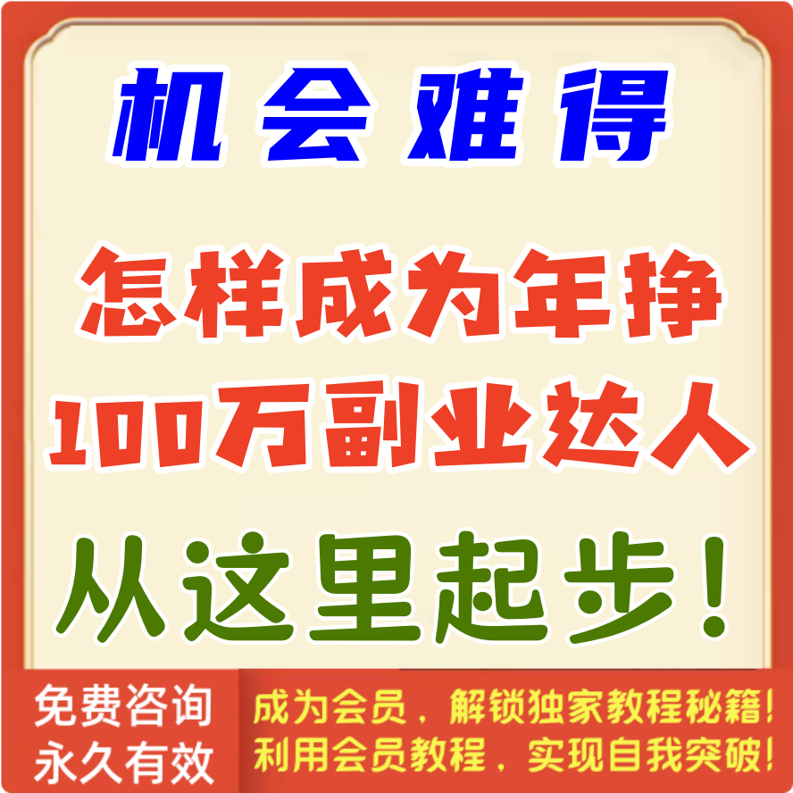 如何成为一个年挣100w的副业高手