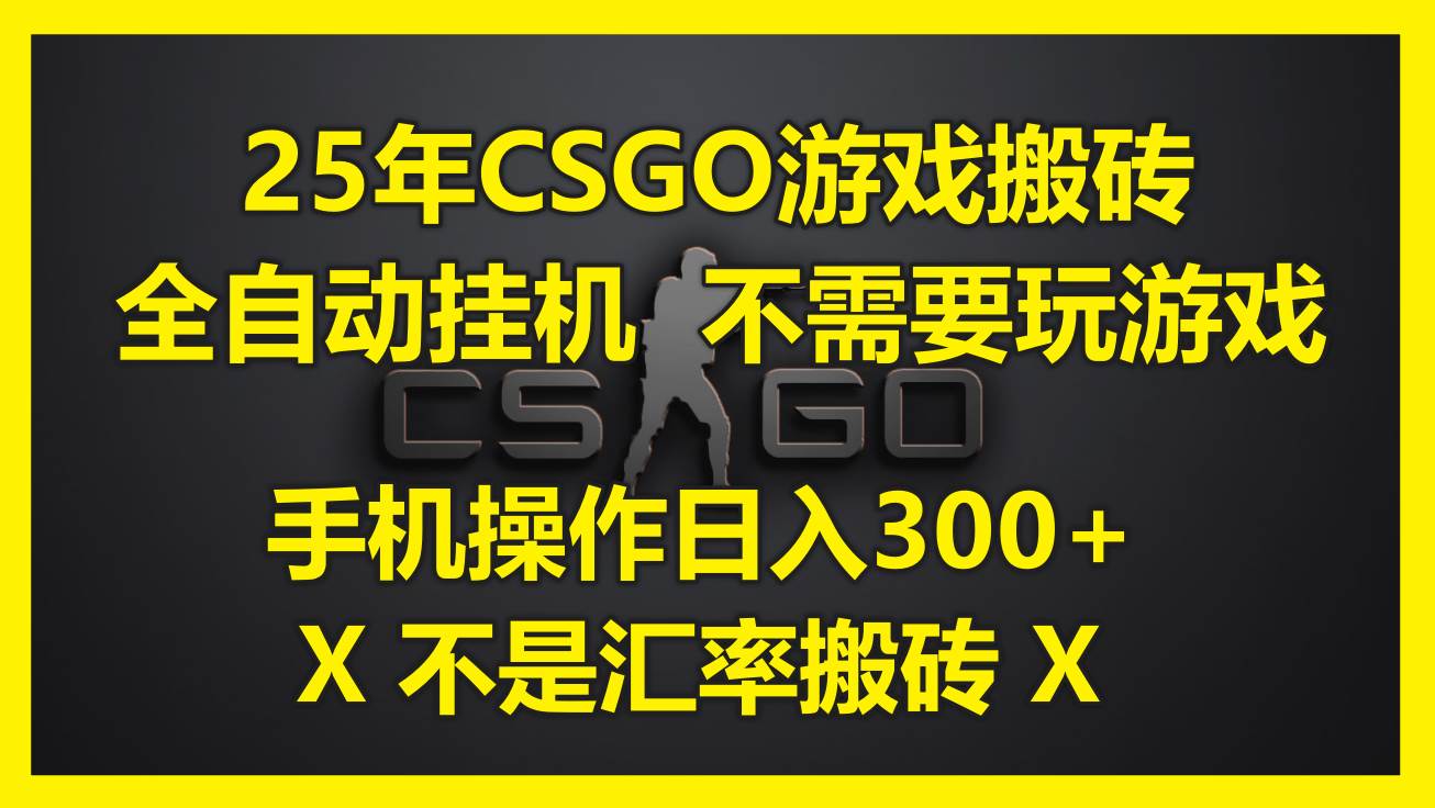 25年CSGO游戏搬砖，全自动挂机，不需要玩游戏，手机操作日入300+。(不&#8230;