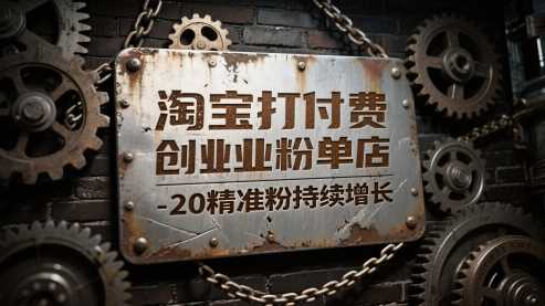 淘宝打付费创业粉单店每天稳定10-20精准粉持续增长【揭秘】