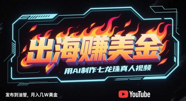 出海挣美金,用AI制作七龙珠真人视频,发布到油管,条条爆火,月入几W美刀