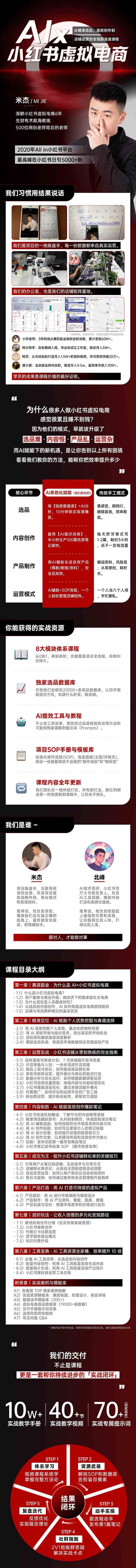 单号月收3w+，小红书低成本搞钱课《AI×小红书虚拟电商》全套