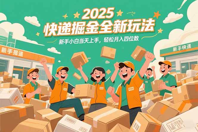 2025快递掘金全新玩法，新手小白当天上手，轻松月入四位数！