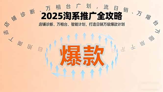 2025淘系推广全攻略，店铺诊断、万相台、智能计划，打造日销万级爆款计划