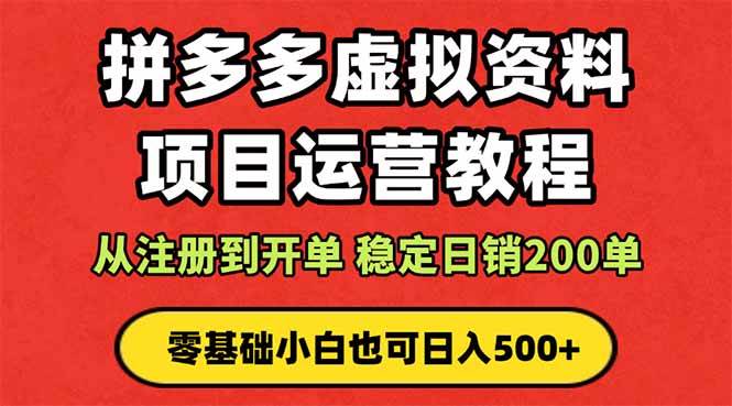 拼多多开店运营课程： 蓝海变现玩法，轻松实现睡后收入 零基础小白也可&#8230;