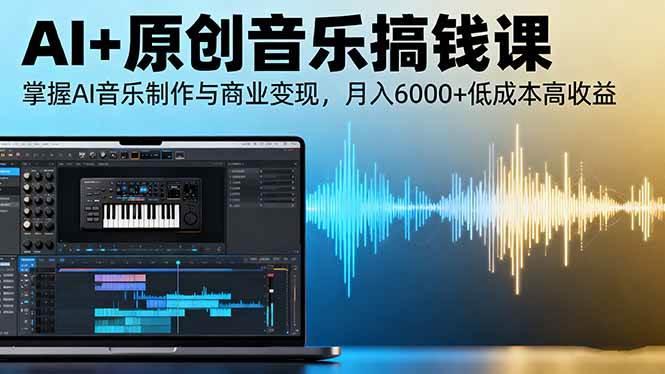 AI+原创音乐搞钱课：掌握AI音乐制作与商业变现，月入6000+低成本高收益