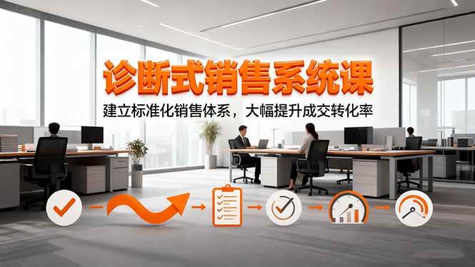诊断式销售系统课，建立标准化销售体系，大幅提升成交转化率