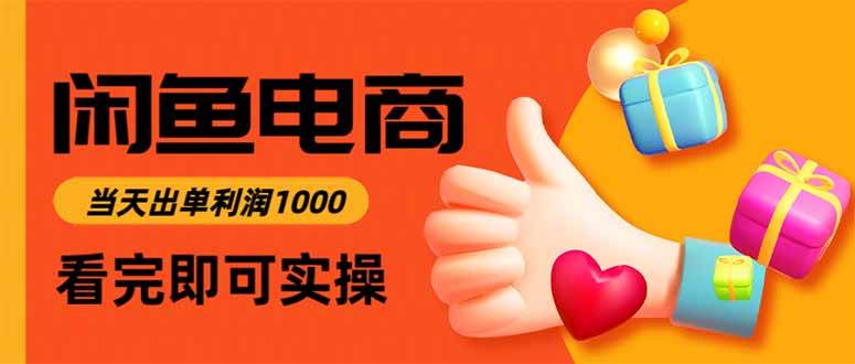 闲鱼高利润电商,当天上架当天出单,一单利润300