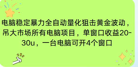 电脑EA策略挂机项目单窗口收益20-30u，单电脑可挂5-10个窗口收益稳健4位数