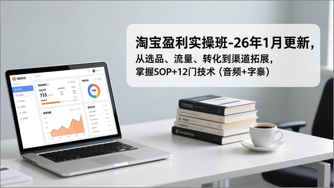 淘宝盈利实操班-26年1月更新，从选品、流量、转化到渠道拓展，掌握SOP+12门技术