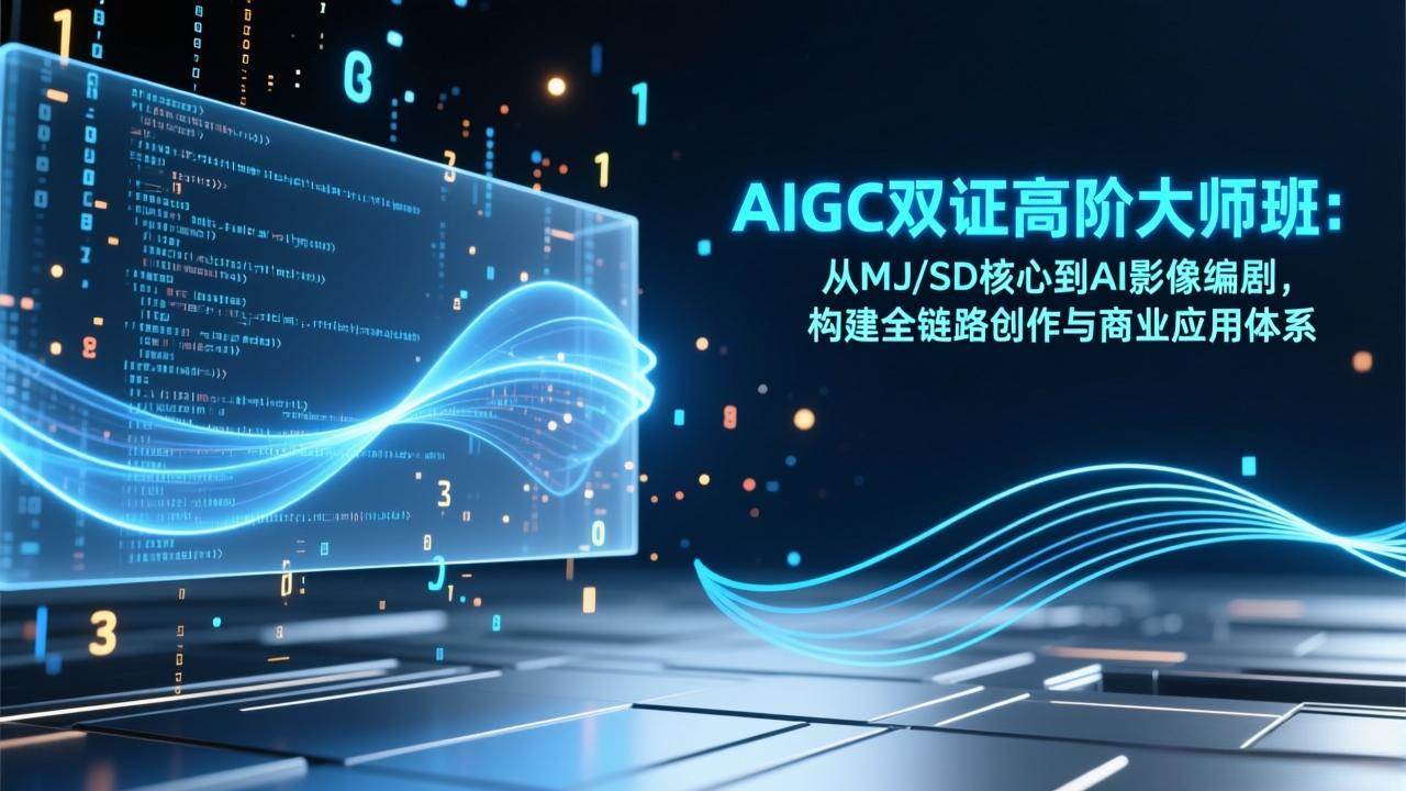 AIGC双证高阶大师班：从MJ/SD核心到AI影像编剧，构建全链路创作与商业应用体系