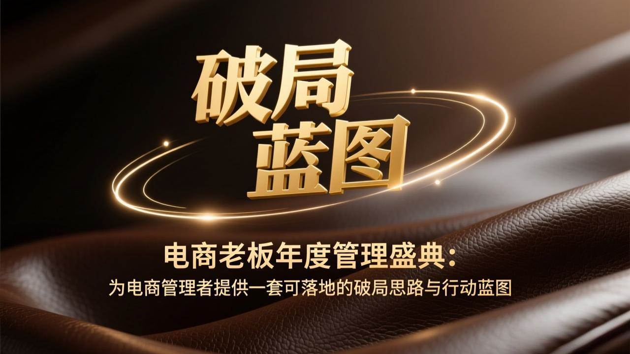 电商老板年度管理盛典：为电商管理者提供一套可落地的破局思路与行动蓝图