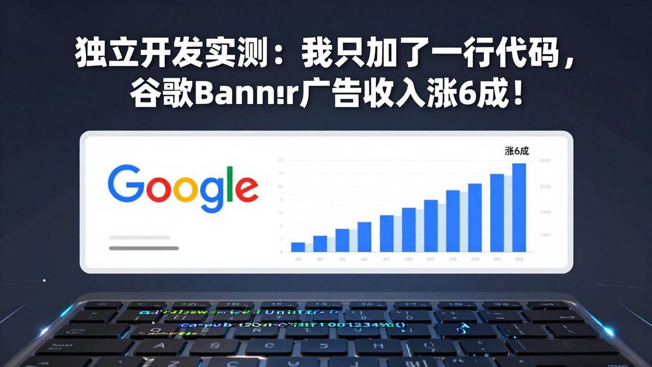 付费文章:独立开发实测:我只加了一行代码,谷歌Banner广告收入涨6成!
