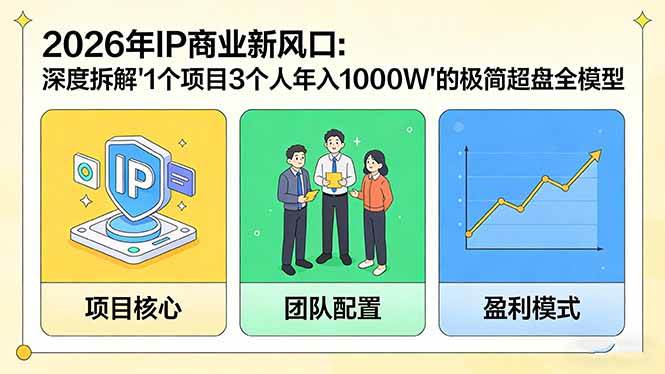 2026年IP商业新风口：深度拆解“1个项目3个人年入1000W”的极简超盘全模型