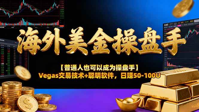 海外美金操盘手技术【普通人操盘手手册】Vegas交易技术+聪明软件，日赚50-100U