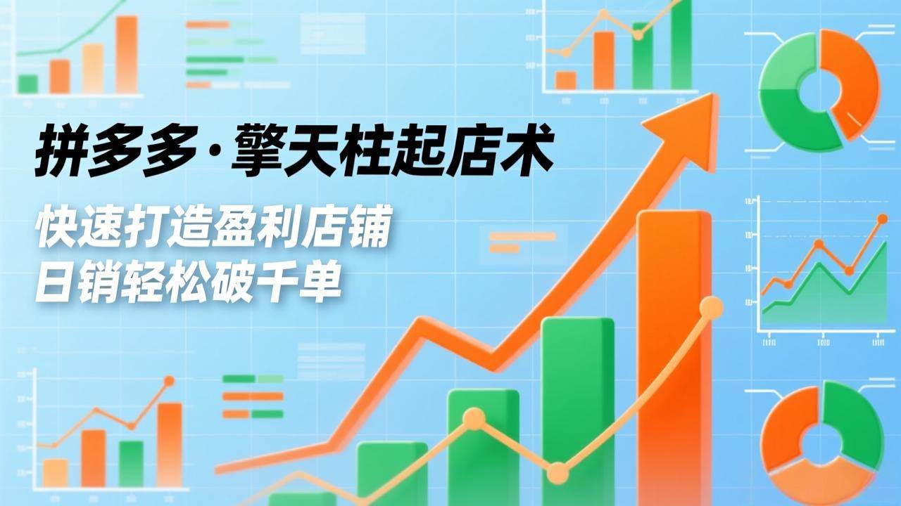 拼多多·擎天柱起店术3.0(更新),爆流布局、利润起飞、不断流,快速打造盈利店铺,日销破千单