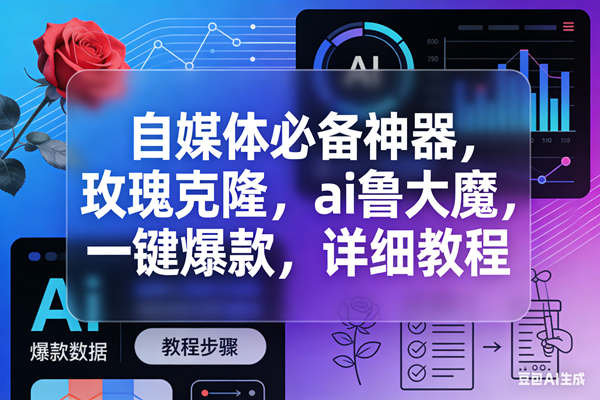 玫瑰克隆，ai鲁大魔工具，自媒体必备神器，一键爆款，详细教程。