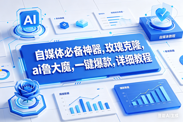 玫瑰克隆工具，鲁大魔ai软件，自媒体的神器，一键爆款，50多个功能的详细教程。