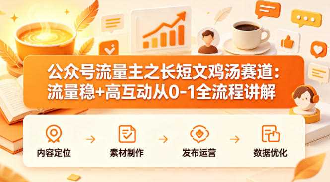 公众号流量主之长短文鸡汤赛道,流量稳+高互动,从0-1全流程讲解