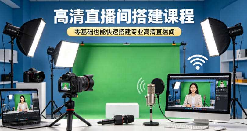 高清直播间搭建课程，零基础也能快速搭建专业高清直播间